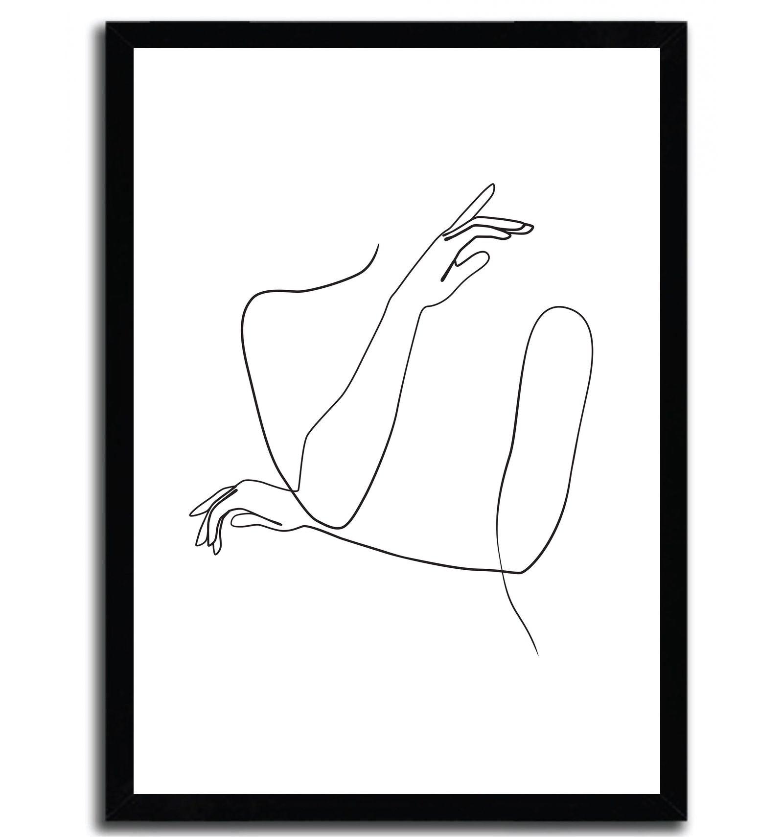 Abstract female hands line by ELINA BLEKTE ArtAndToys