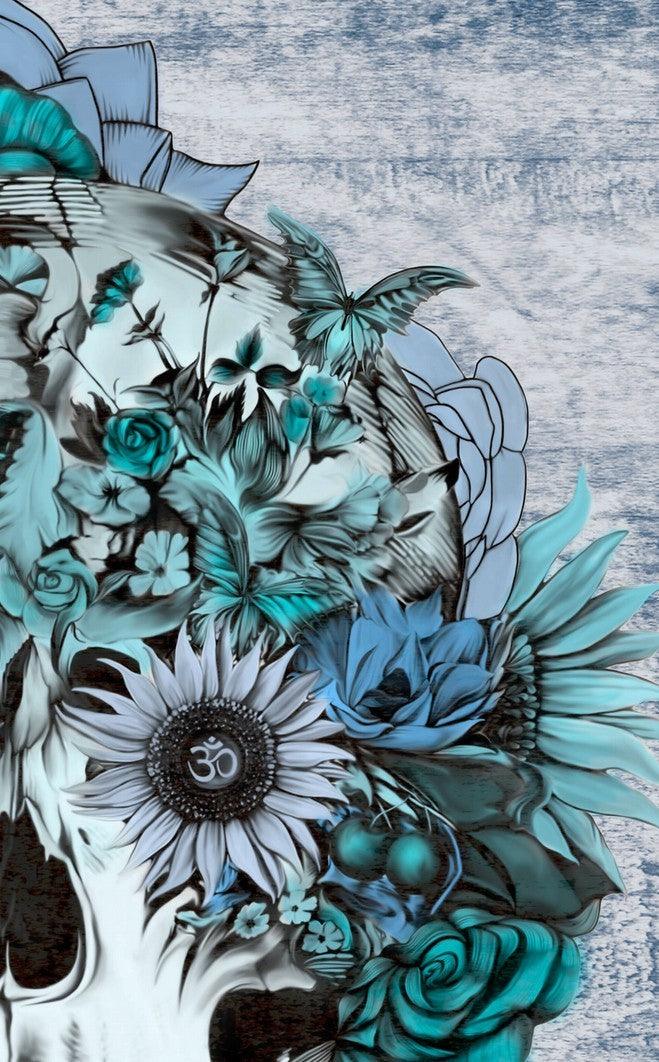 Affiche BLUE GRUNGE OHM SKULL by KRISTY PATTERSON ArtAndToys