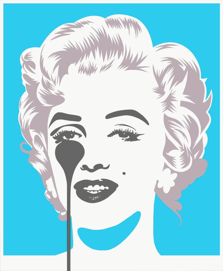 Affiche Marilyn Classic - Blue & Silver by PURE EVIL ArtAndToys