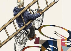 Affiche WALKING SHADOW, OLD BICYCLIST par JASON RATLIFF ArtAndToys