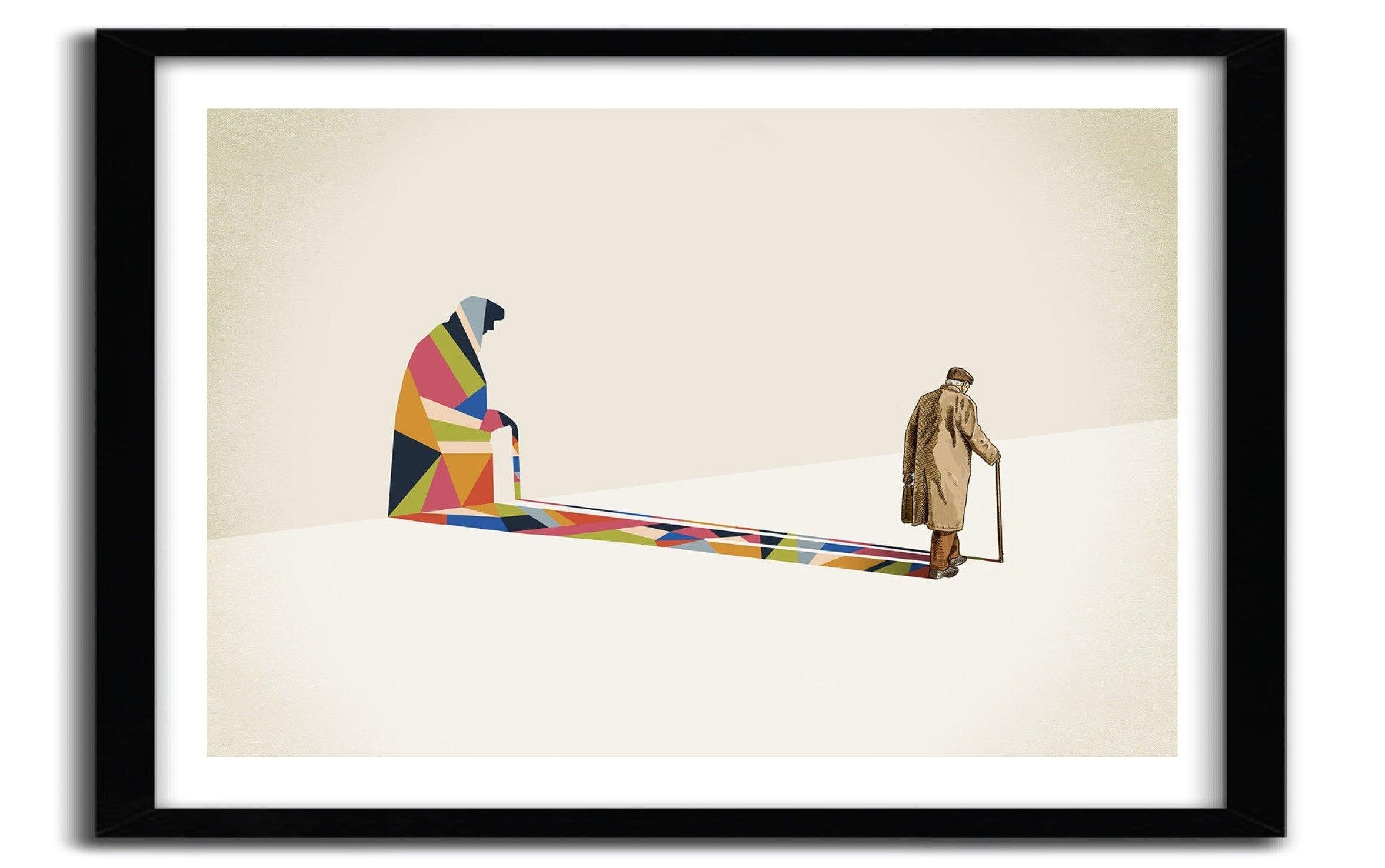 Affiche WALKING SHADOW, OLD MAN par JASON RATLIFF ArtAndToys