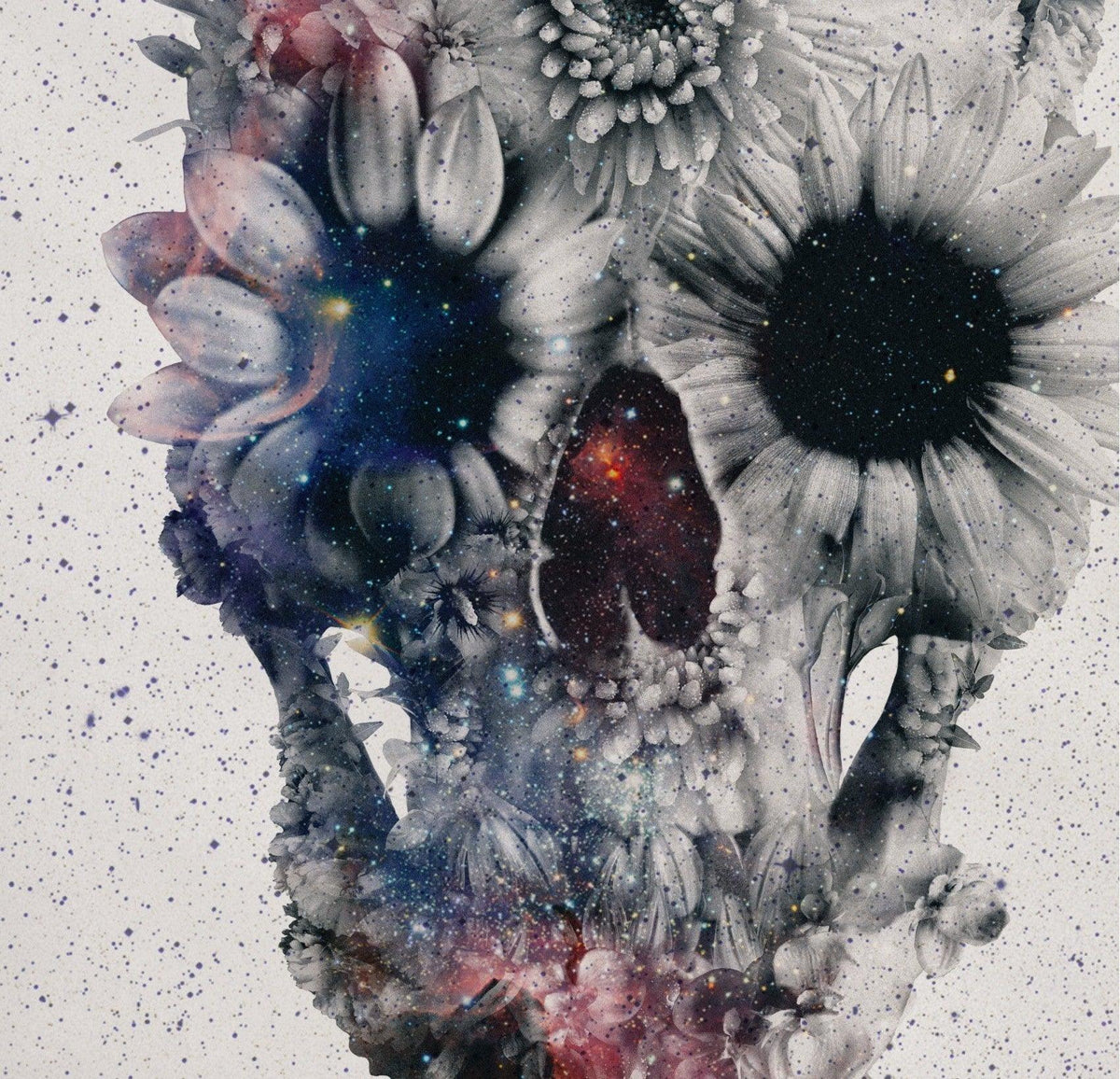 Affiche floral skull 3 by Ali Gulec ArtAndToys