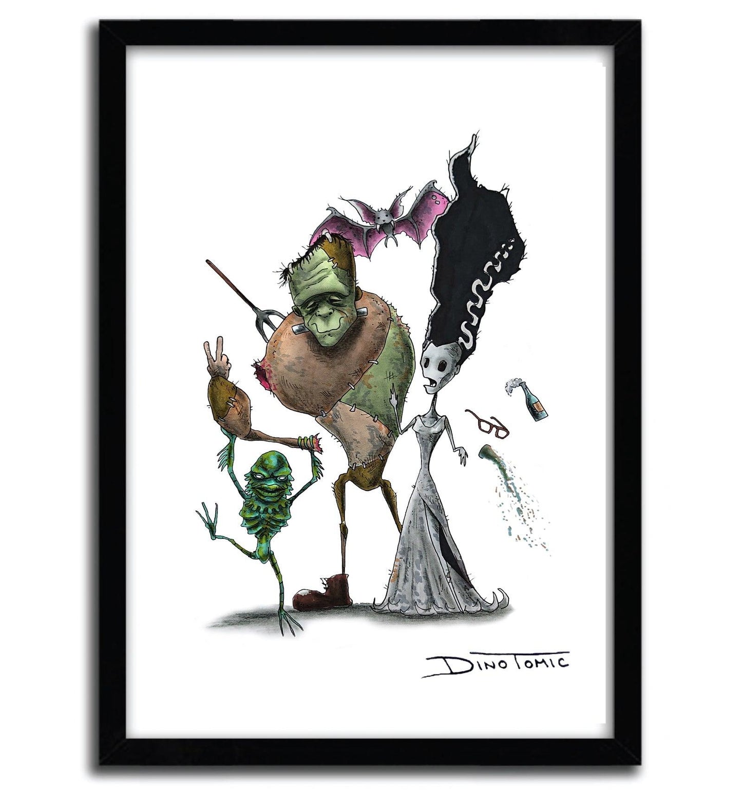 Affiche frankestein Creepyfied par DinoTomic ArtAndToys