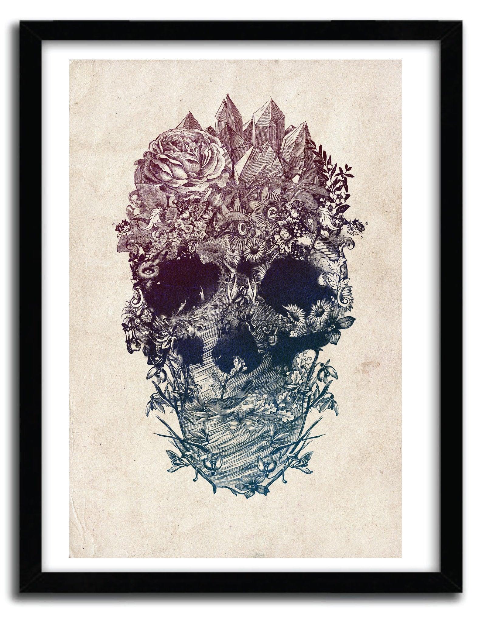 Affiche skull floral 3 par ALI GULEC ArtAndToys