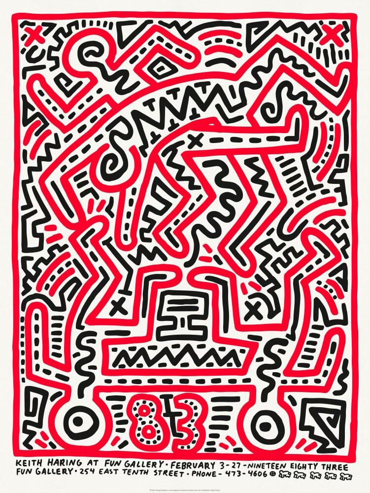 Print Keith Haring at Fun Gallery 1983 by keith Haring ArtAndToys