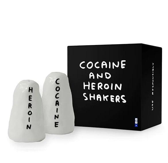 heroin and cocaine salt & pepper shakers by D Shrigley ArtAndToys