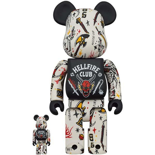 400% & 100% Bearbrick Set - Hellfire Club (Stranger Things) [PRE-ORDER] - ArtAndToys