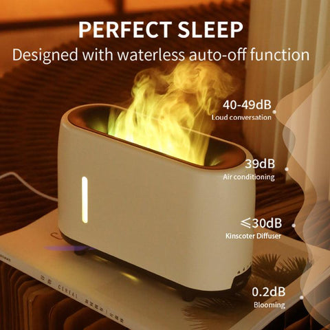 humidificateur d'air électrique avec "flammes colorées", diffuseur d'huiles essentielles et d'arôme 240ml - ArtAndToys