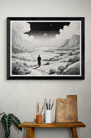 Print seul au monde, black version by MUZA - ArtAndToys