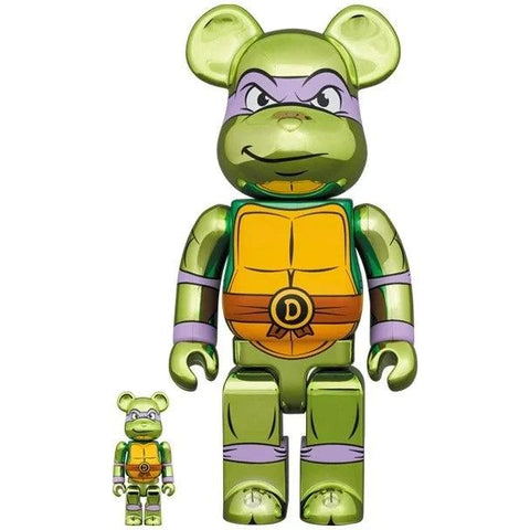 Sculpture 400% & 100% Bearbrick Set - Donatello Chrome - ArtAndToys