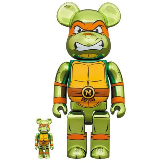 Sculpture 400% & 100% Bearbrick Set - Michelangelo Chrome - ArtAndToys