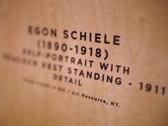 Egon Schiele Skateboard Triptych – Self-Portrait with Peacock Vest, Standing (1911)