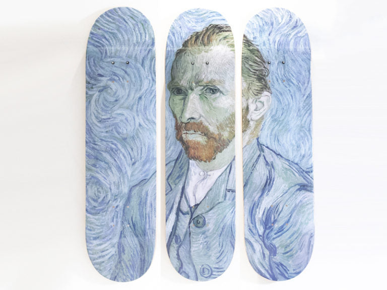 Vincent van Gogh Skateboard Triptych – Self Portrait (1889)