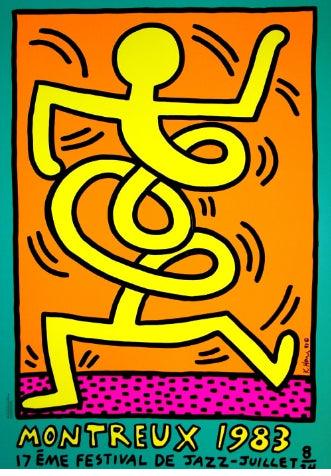 Print MONTREUX JAZZ FESTIVAL 1983 YELLOW par ketih Haring