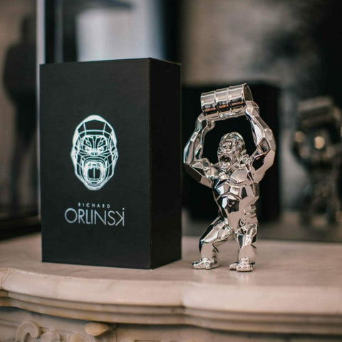 Sculpture KONG OIL SPIRIT SILVER EDITION by Richard Orlinski