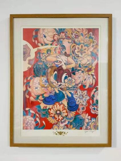 Print Bouquet red  by JAMES JEAN