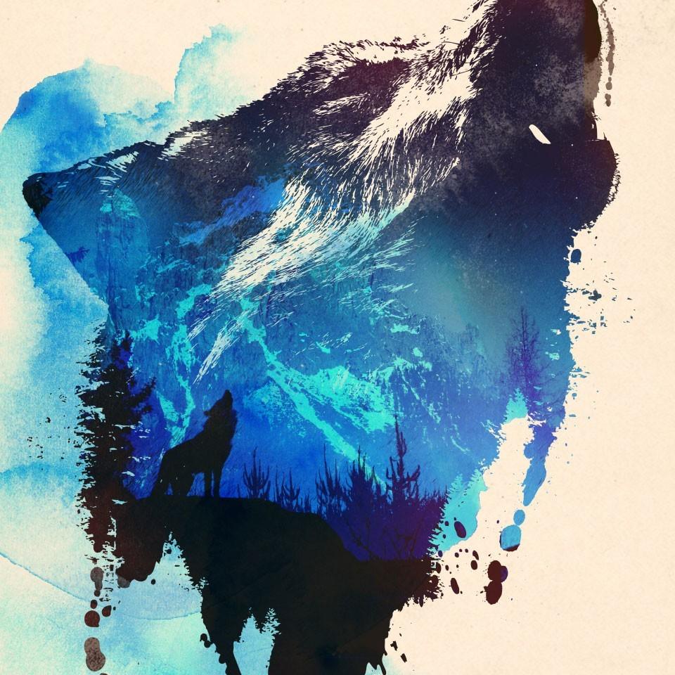 Affiche ALONE AS A WOLF by ROBERT FARKAS ArtAndToys