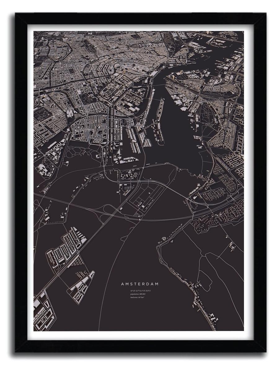 Affiche Amsterdam City Map par Luis Dilger ArtAndToys