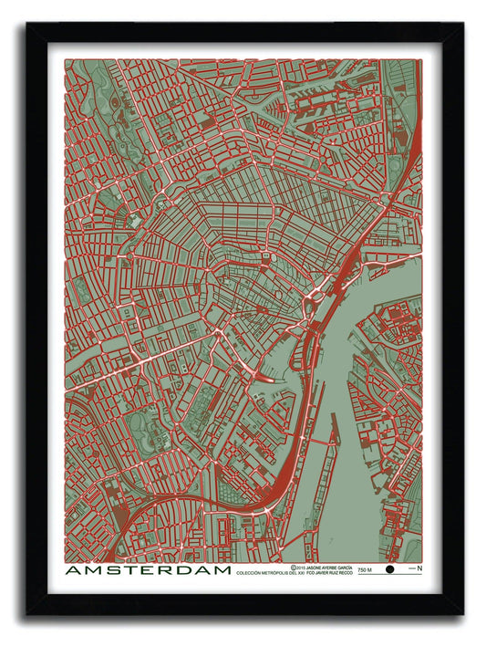 Affiche Amsterdam pop by PLANOS URBANOS ArtAndToys