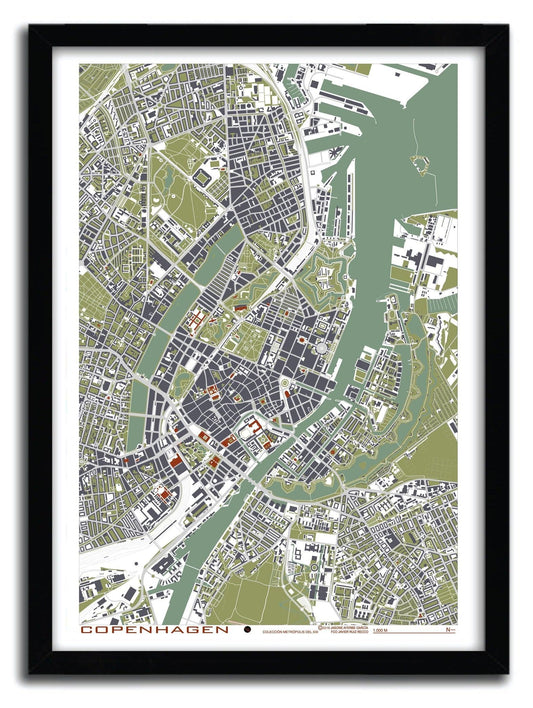 Affiche Copenhague engraving by PLANOS URBANOS ArtAndToys