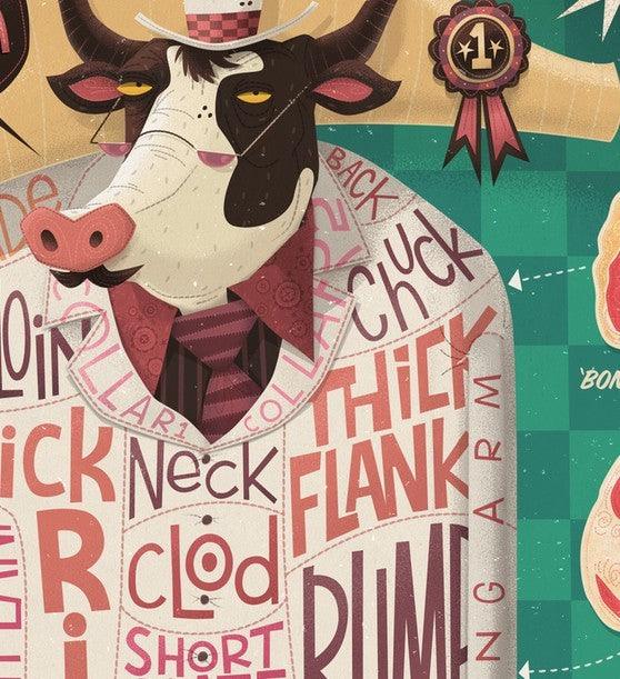 Affiche Cows are REALLY Meaty! by STEVE SIMPSON ArtAndToys