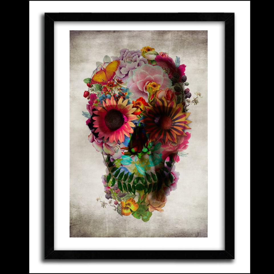 Affiche Floral SKULL by ALI GULEC ArtAndToys