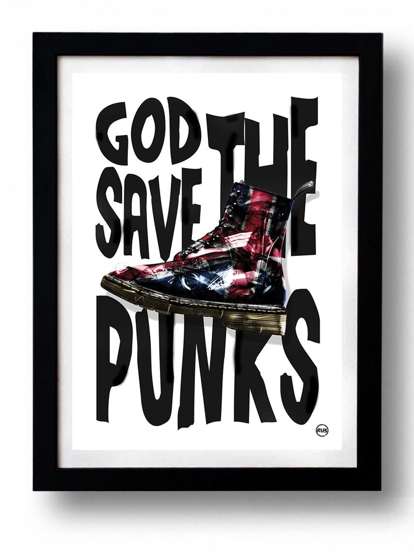 Affiche GOD SAVE THE PUNKS par Rubiant ArtAndToys