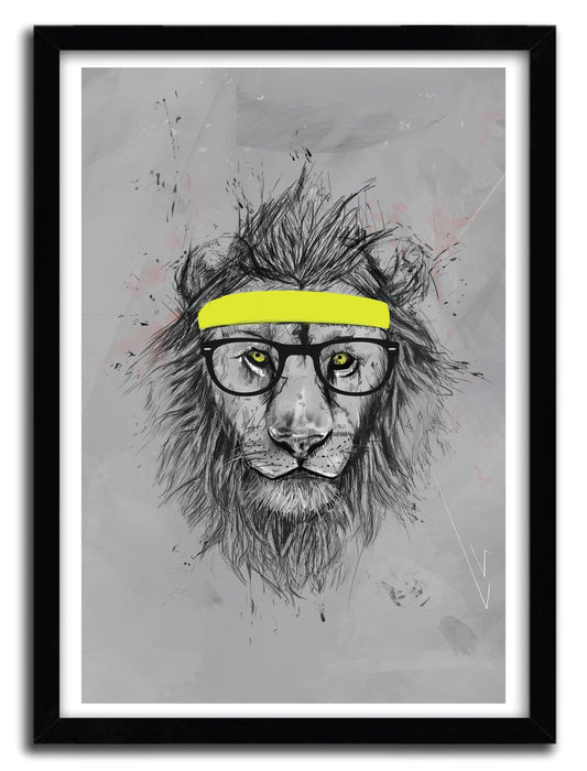 Affiche HIPSTER LION par BALAZS SOLTI ArtAndToys