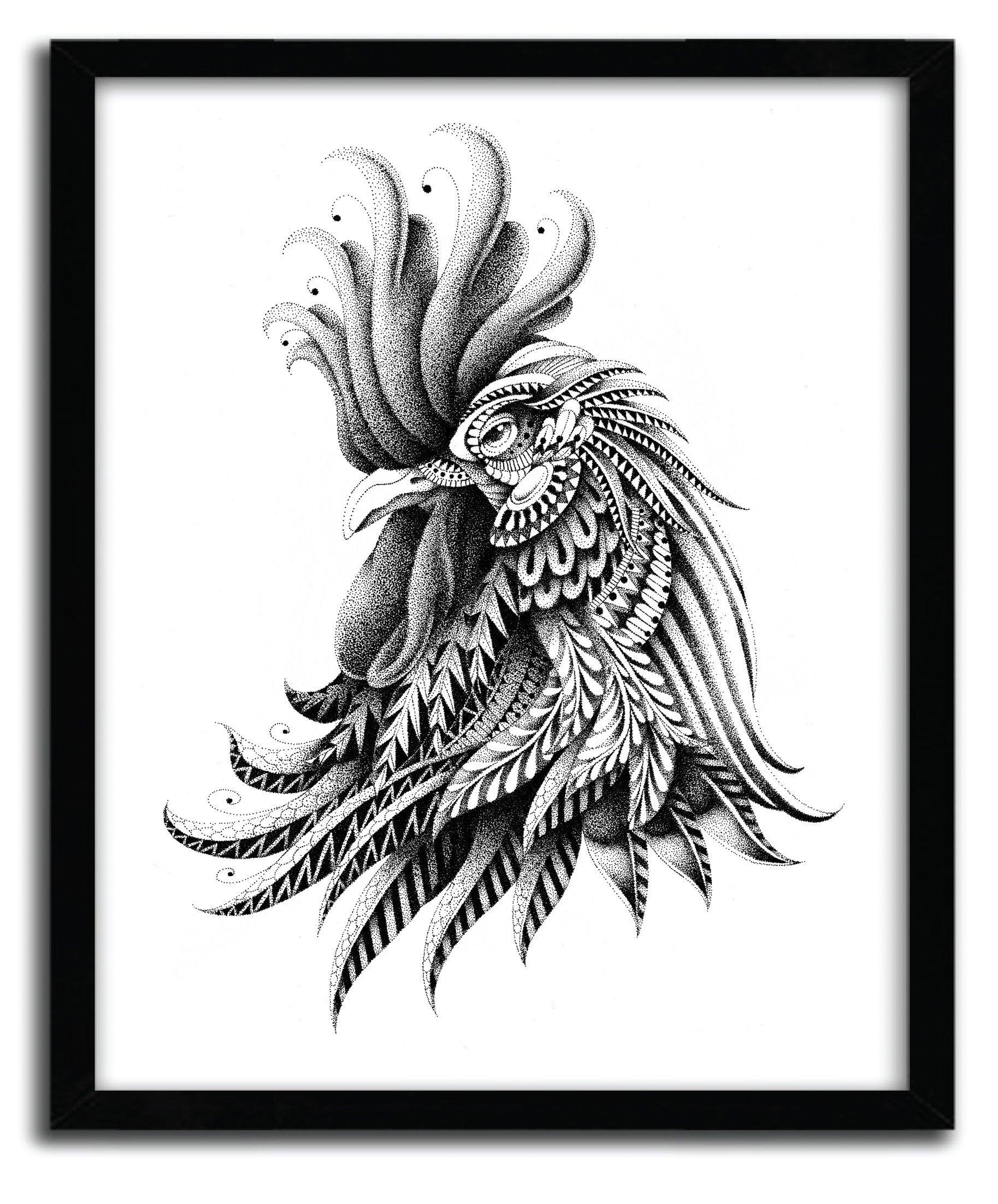 Affiche ORNATE ROOSTER BY BIOWORKZ ArtAndToys