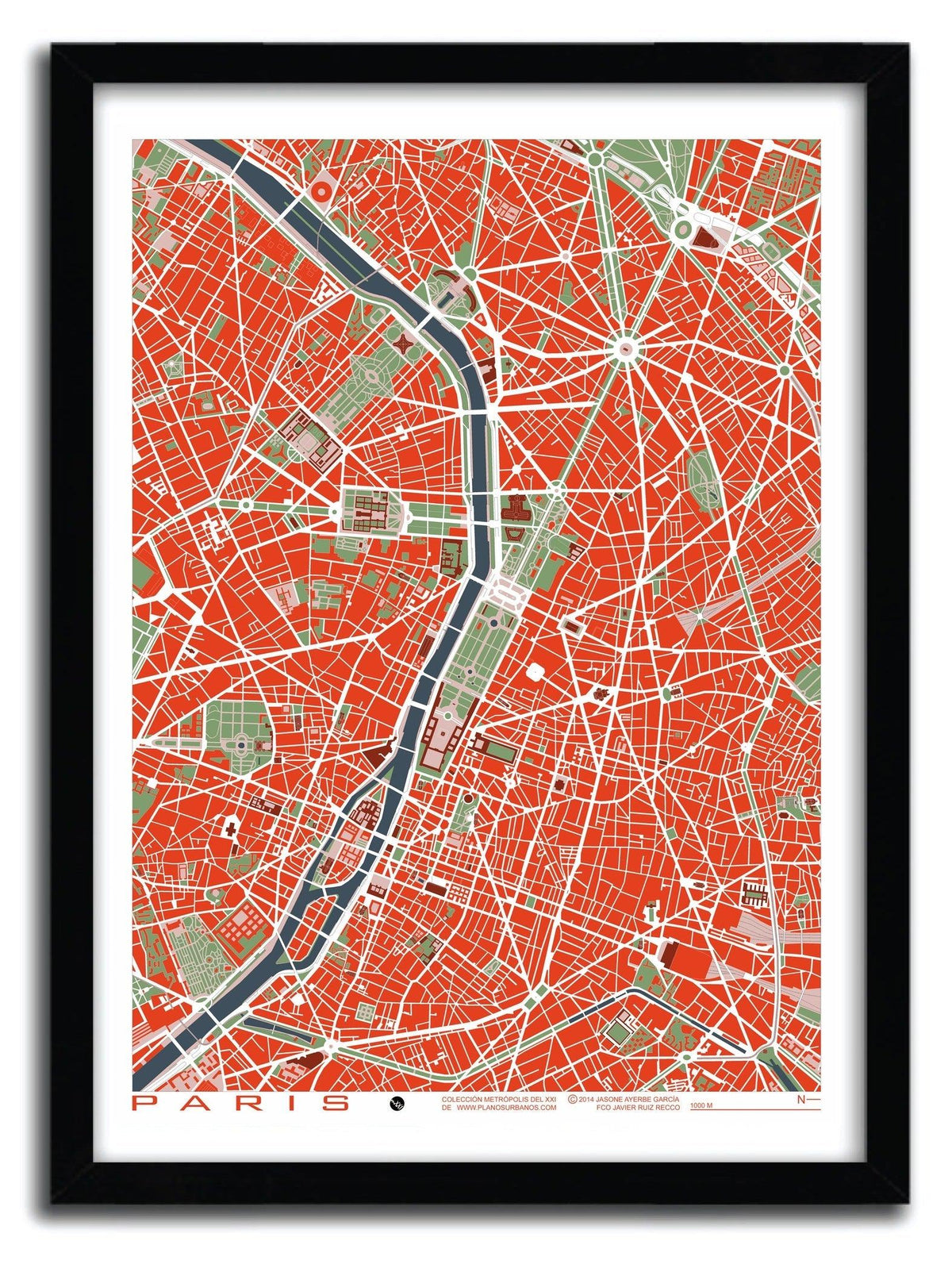 Affiche Paris classic by PLANOS URBANOS ArtAndToys
