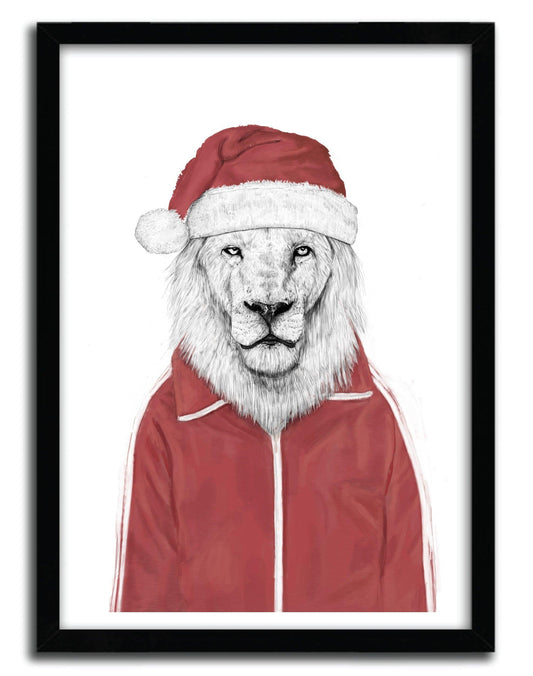 Affiche SANTA LION par BALAZS SOLTI ArtAndToys