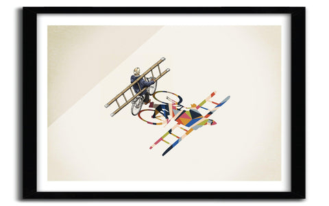 Affiche WALKING SHADOW, OLD BICYCLIST par JASON RATLIFF ArtAndToys