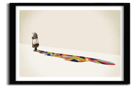 Affiche WALKING SHADOW, OLD LADY par JASON RATLIFF ArtAndToys