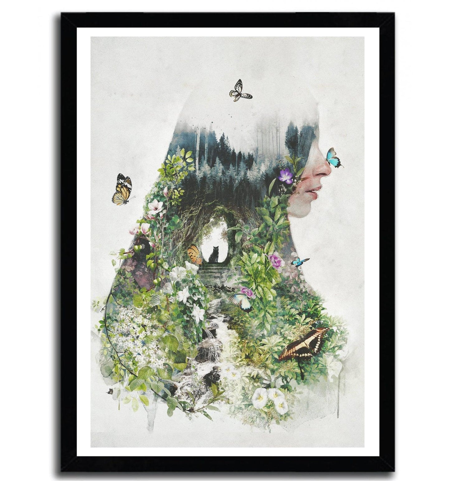 Affiche cat in the garden par Barrett Biggers ArtAndToys