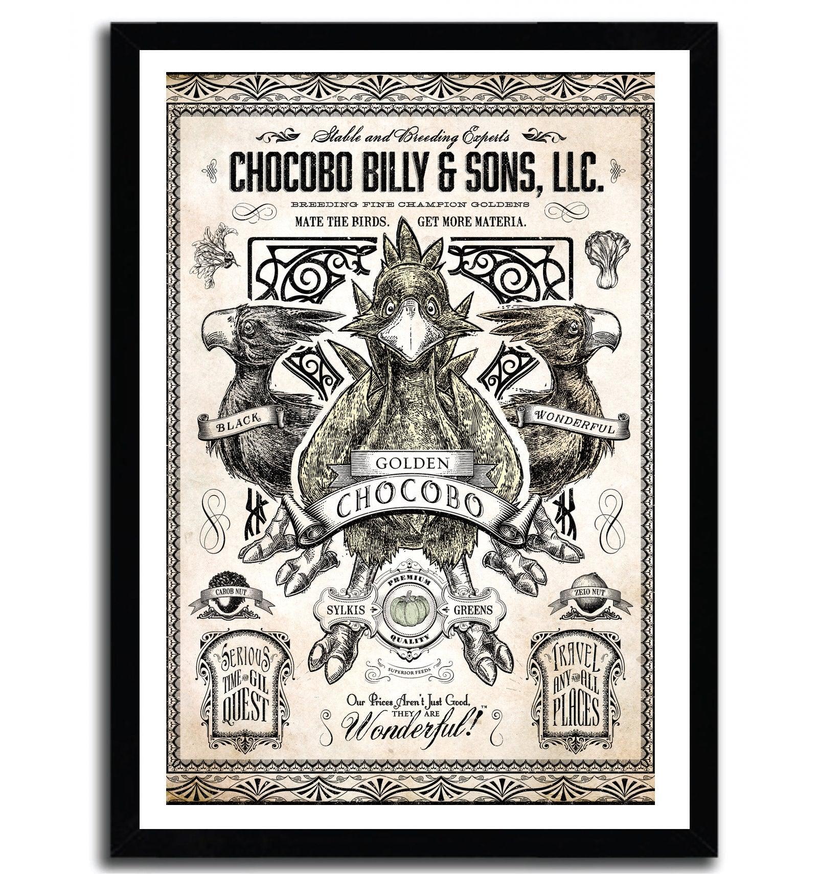 Affiche chocobo billy par Barrett Biggers ArtAndToys