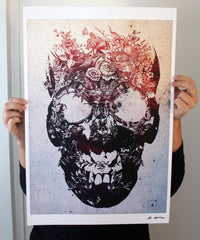 Affiche floral skull by Ali Gulec ArtAndToys