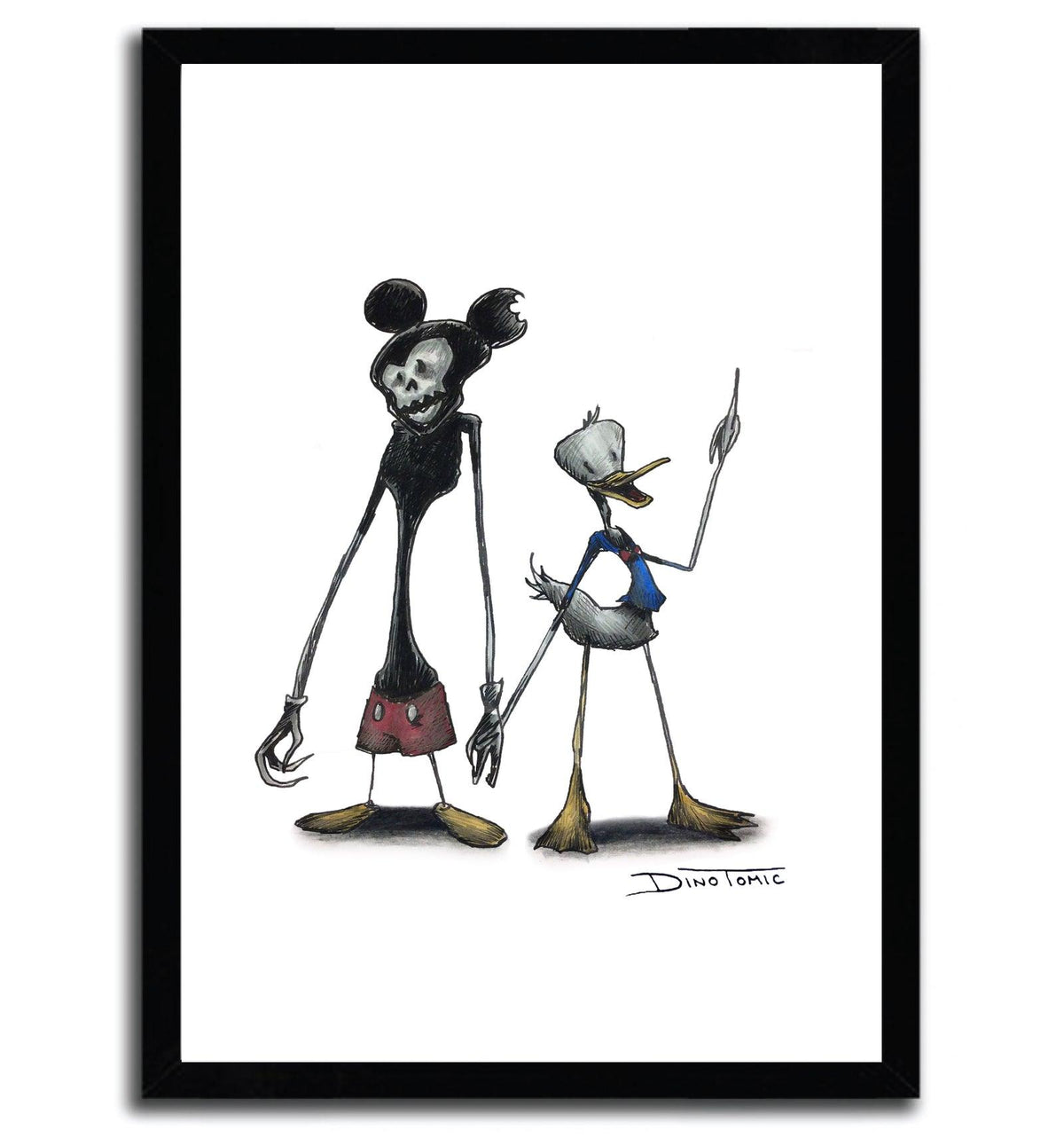 Affiche mickey & Donald Creepyfied par DinoTomic ArtAndToys