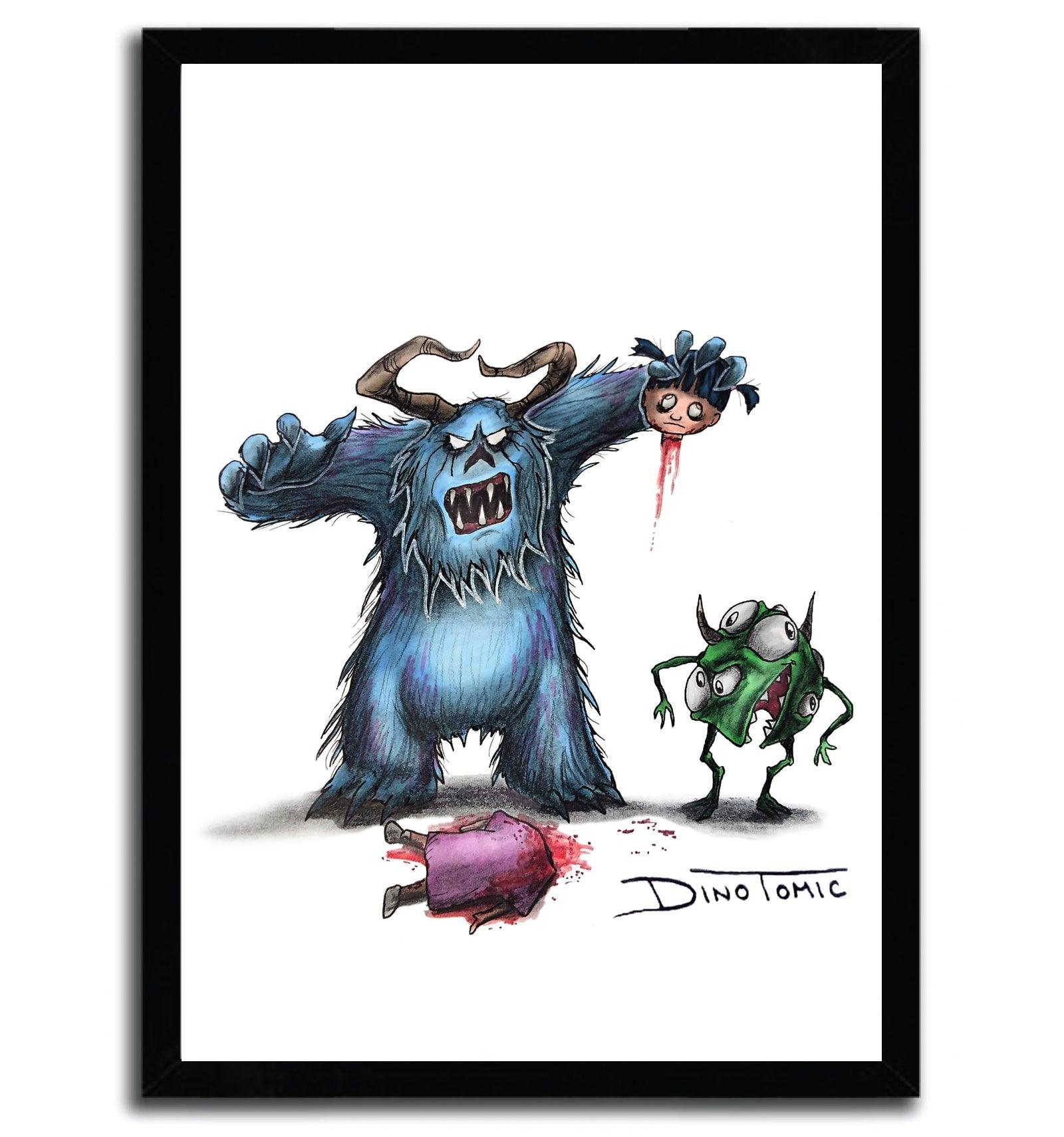Affiche monster inc Creepyfied par DinoTomic ArtAndToys