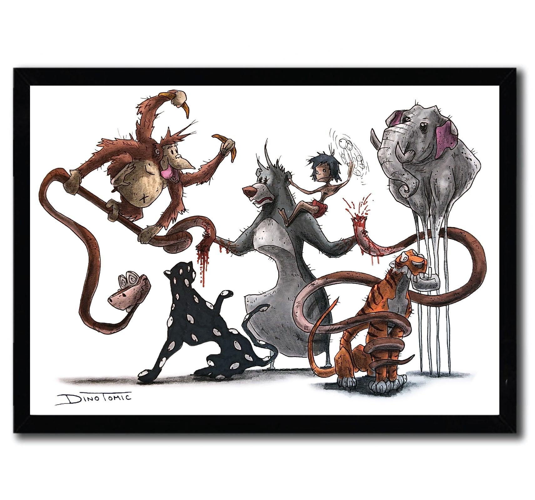 Affiche mowgli Creepyfied par DinoTomic ArtAndToys