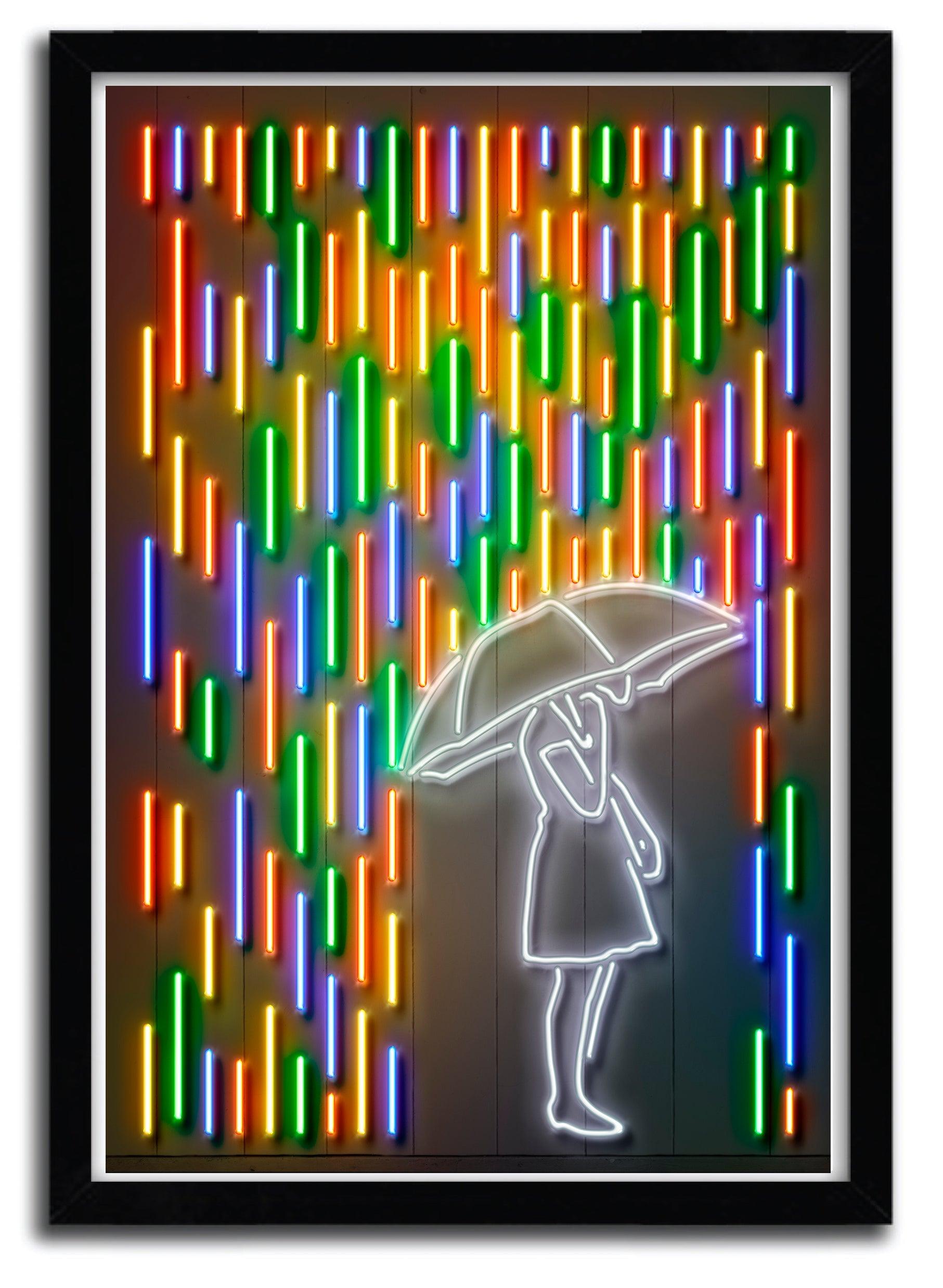 Affiche rain girl par OCTAVIAN MIELU ArtAndToys