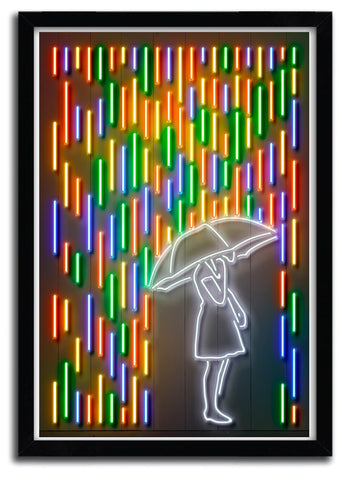 Affiche rain girl par OCTAVIAN MIELU ArtAndToys