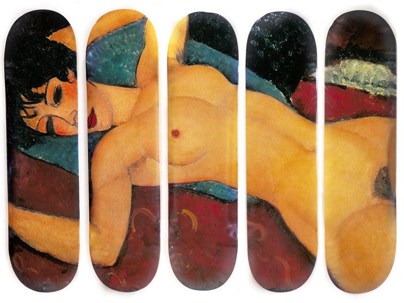 Amadeo Modigliani Skateboard Polyptych – Nu Couché (1917-1918) ArtAndToys