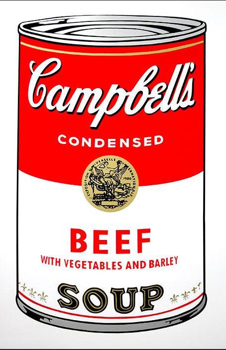Campbell's Soup Can - Beef Art Print by Andy Warhol ArtAndToys