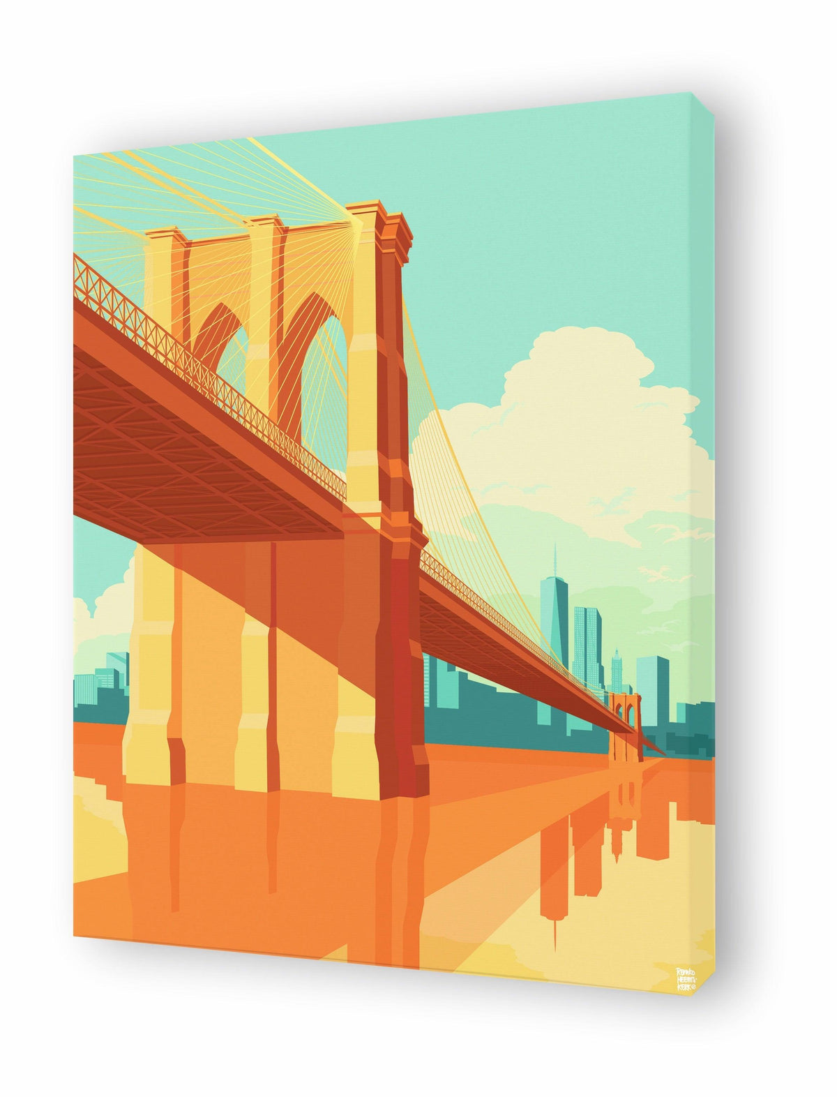 Canvas Broklyn Bridge by REMKO HEEMSKERK ArtAndToys