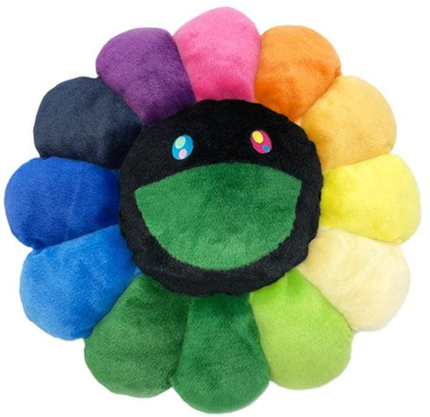 Flower Plush 30CM rainbow black by TAKASHI MURAKAMI ArtAndToys