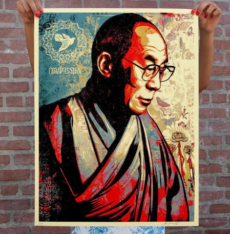 Print DALAI LAMA COMPASSION by SHEPARD FAIREY alias OBEY ArtAndToys