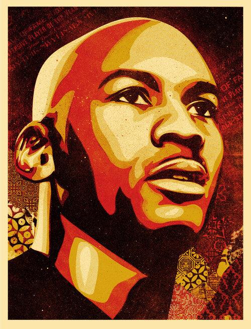 Print MICHAEL JORDAN PORTRAIT  by SHEPARD FAIREY alias OBEY ArtAndToys