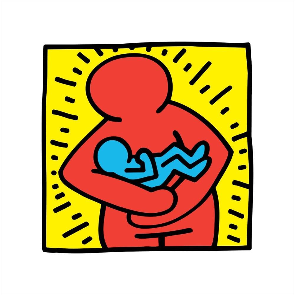 Print mother and baby by  keith Haring ArtAndToys