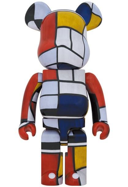 Sculpture 1000% Bearbrick Piet Mondrian ArtAndToys