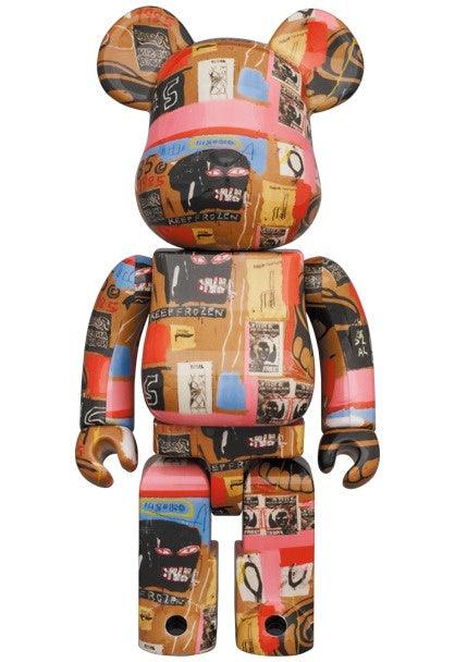 Sculpture 400% & 100% Bearbrick set - Andy Warhol x Jean-Michel Basquiat V2 ArtAndToys